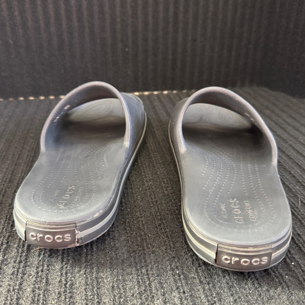 Crocs Crocband Slide Sandals Black Mens 7 Womens 9 Slip On Shoes - Picture 4 of 8